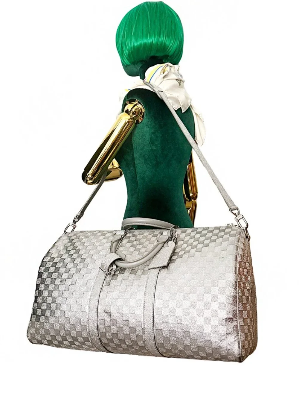 Louis Vuitton Keepall Bandoulière 50 Damier Glitter Silver Printemps Été 2022